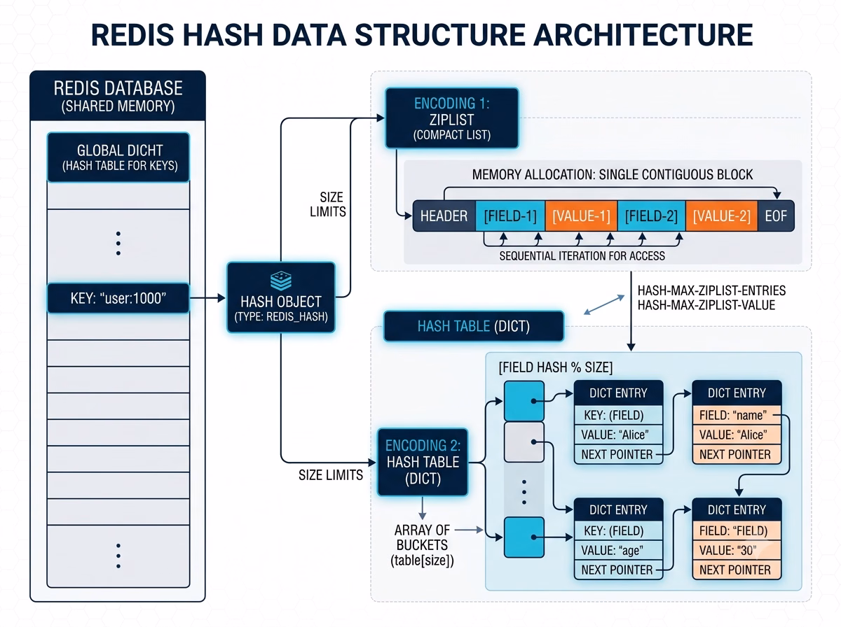 Hash 的 listpack 与 hashtable 编码
